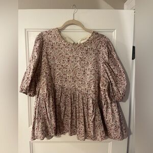 Tuckernuck Hyacinth House Floral Babydoll Top with Ties